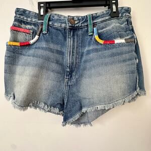 Vintage Lee High Rise Embroidered Cutoff Shorts Size 29
